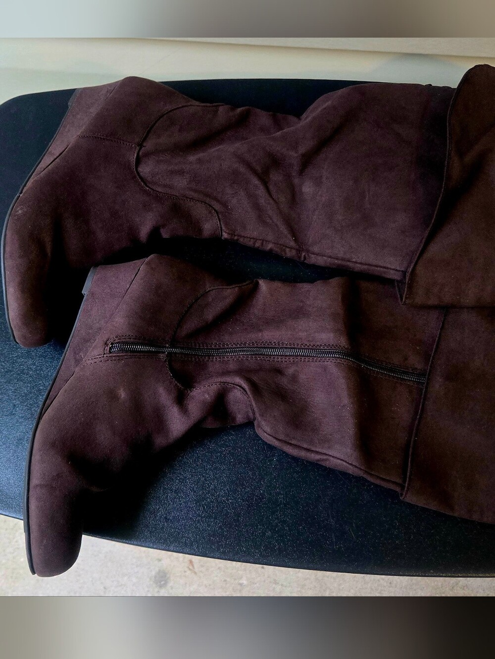 Brown Suede Mid-Calf Boots